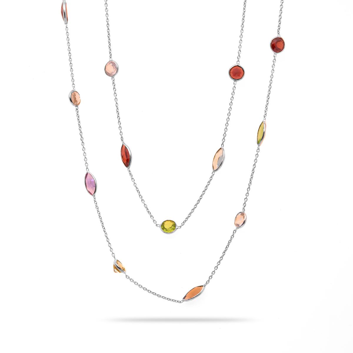 Collier sautoir univers argent Sittara